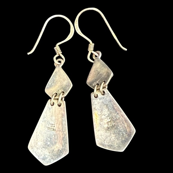 925 BOMA Sterling Silver Earrings Dangle Drops Black Onyx Vintage Estate 6.9g - Picture 7 of 12